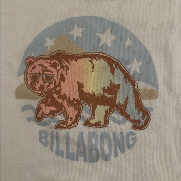 NWT Billabong White Cali Bear Sweatshirt Casual Summer Style Size M/10 - Picture 6 of 6
